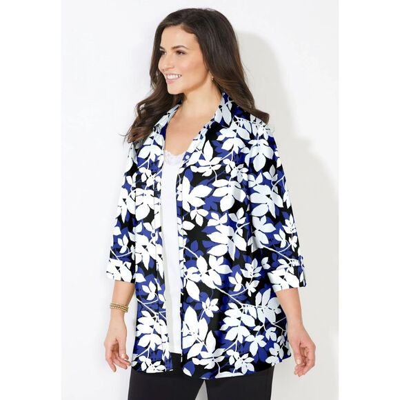 Catherines button up tunic top Plus Size 5X - Picture 2 of 15